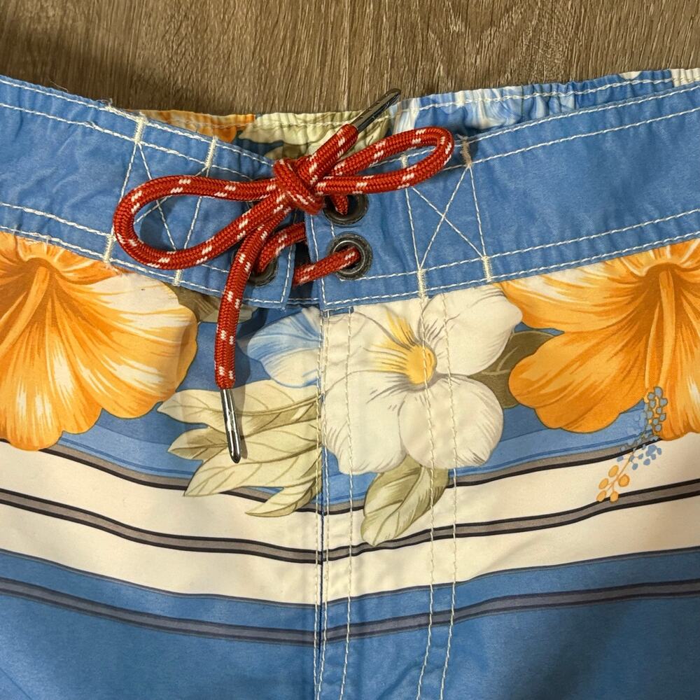 Tommy Bahama Relax Swim Trunks XL Blue Floral Stripe Beach Shorts - Picture 5 of 12